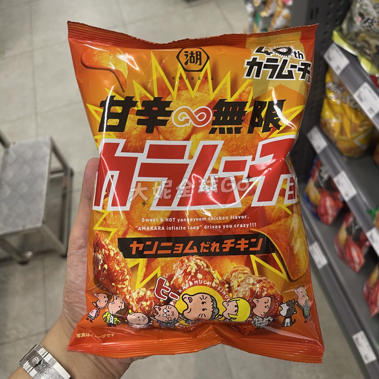 香港代购本土湖池屋阿婆甜辣无限韩式炸鸡味薯片薯条香脆休闲零食