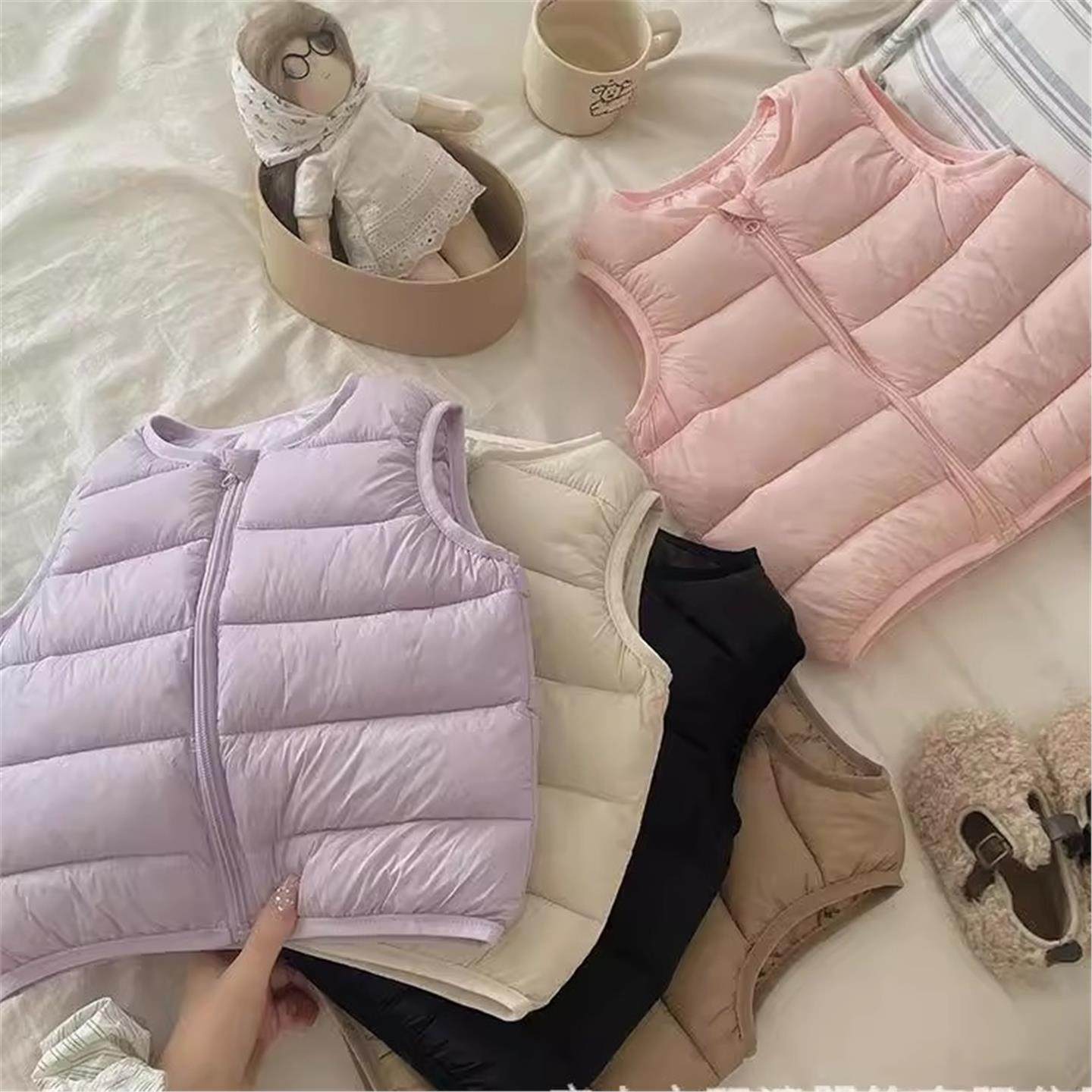 宝宝轻薄棉马甲儿童羽绒棉马夹2025秋冬新款男女童外穿洋气背心潮