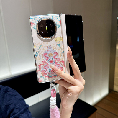 中国风葫芦适用华为matex7手机壳折叠屏电镀新款matax6典藏版外壳metex5套中轴保护高端皮纹metax3国风国潮女