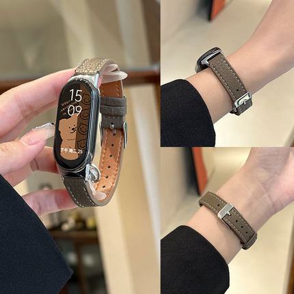 psnld适用小米手环9/8/7表带小米10NFC腕带小米7/6/5nfc手环真皮腕带智能运动小米三四五六七八代替换带