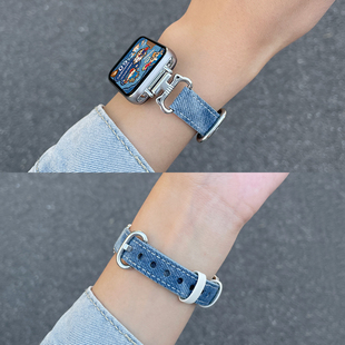 小米智能9代PRO女生ins风高颜值复古 psnld适用小米手环9pro表带猫耳牛仔小米8pro运动7pro手腕带秋冬创意新款