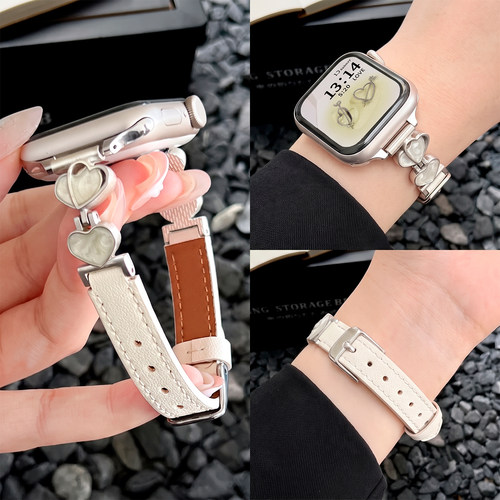 华为fit5手表带滴胶双心皮psnld