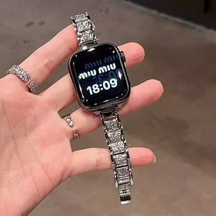 适用小米手环9pro表带金属表链小米8pro手表带红米watch6 5表带女士夏天小米redmi4运动高级智能7pro替换腕带