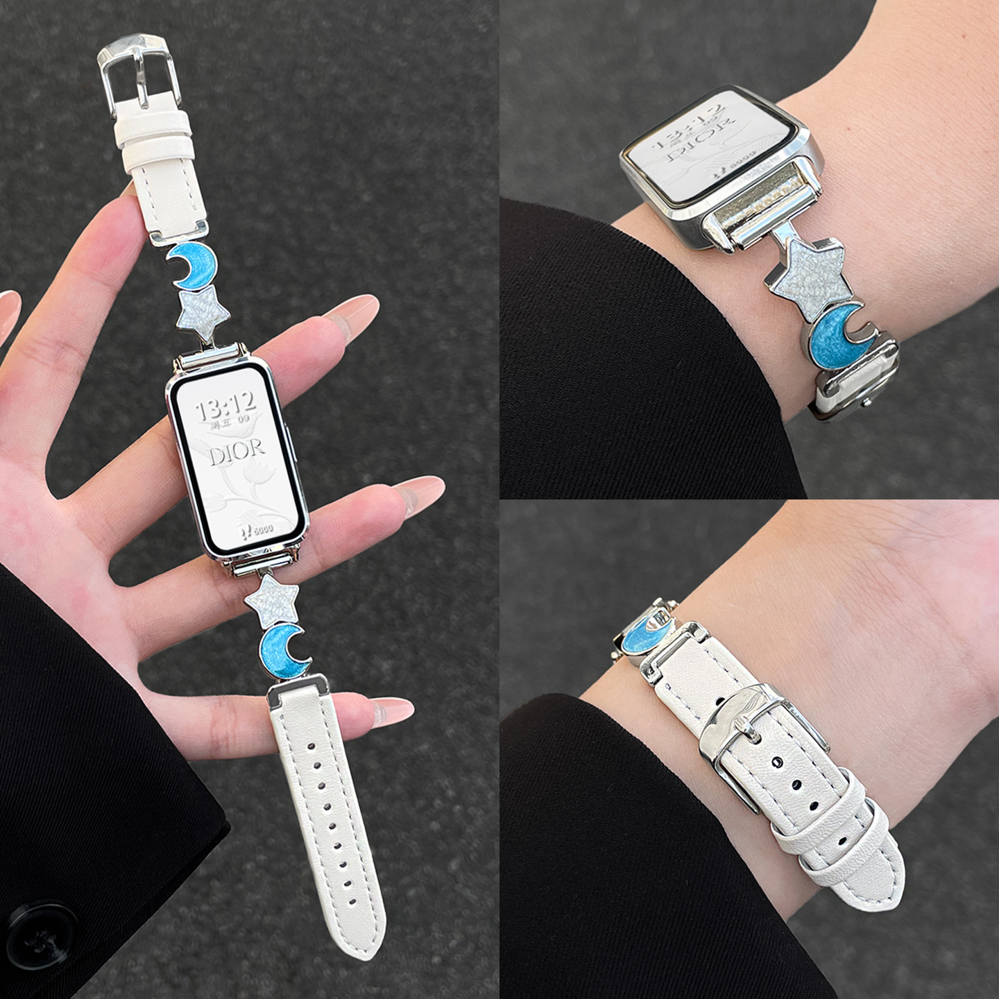 华为10星月链皮质fit4表带psnld