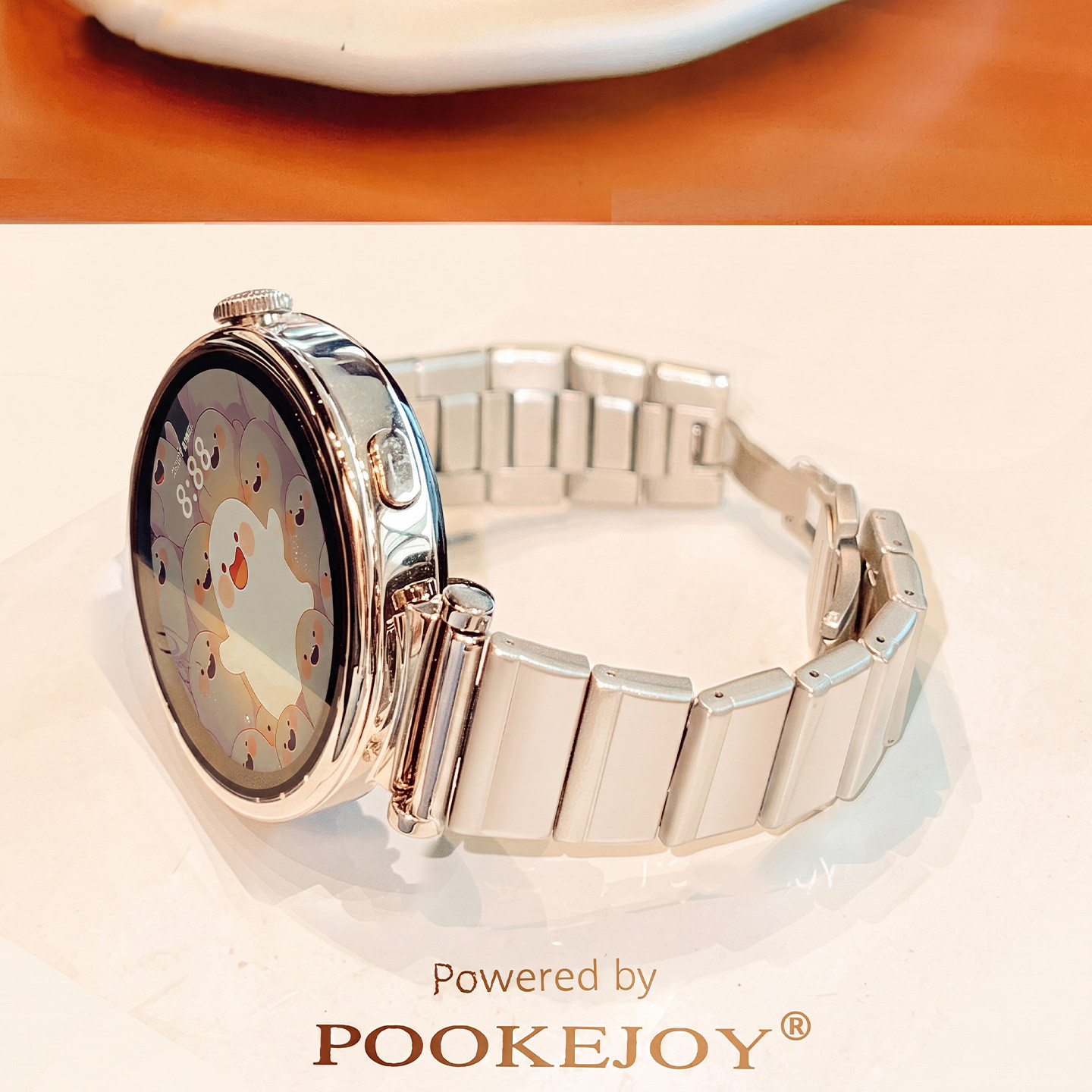 适用于oppo watch x3mini表带新款不锈钢金属钢带oppowatchx2mini手表带夏季高级感4pro运动s代智能女款防水 - 实物图