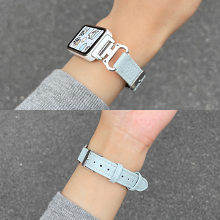 NFC男女ins秋冬时尚 适用华为手环10表带猫耳荔枝纹华为9 6Pro新款 9腕带6 8腕带皮质band7智能表链荣耀手环10