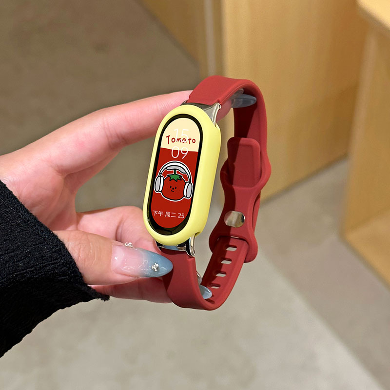 psnld适用小米手环8表带撞色硅胶