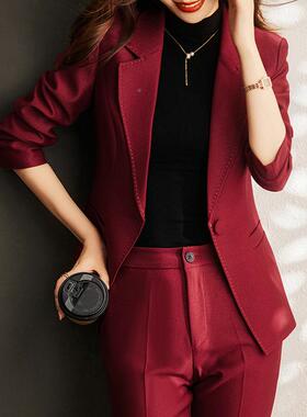 高级绿色西装外感套士新款秋冬气名媛高GDX-707/质女端两件套职业