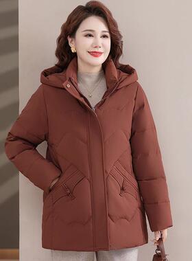 正898865品白绒羽中绒服女长款冬季妈新款妈加厚鹅保暖中老年外套