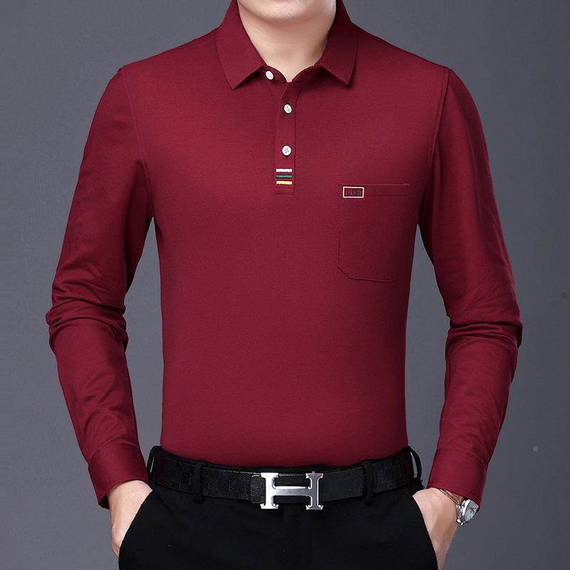 季丝光棉长袖恤男士爸爸装有秋口袋1527-LL体恤纯色中年闲休体恤,男装,T恤,淘宝优惠券,粉丝福利购,淘宝优惠卷