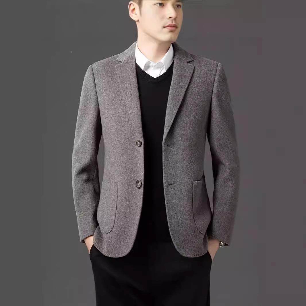 秋冬羊毛大衣男士时尚呢西Y6802-PP装领单扣羽绒胆内毛商务休闲外,男装,休闲西服,淘宝优惠券,粉丝福利购,淘宝优惠卷