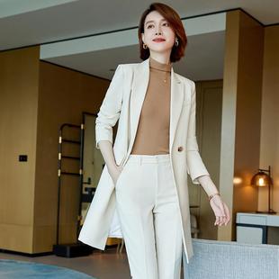 秋冬新款AL676743风装衣中长装款黑小色西装女式职业套长袖西服正