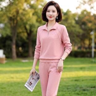 春秋女款两件套大袋实用设计运宽松动户108外口出行套装女