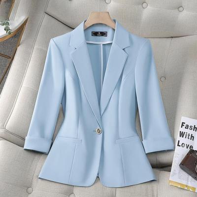 新款销女正中袖职业西服西裤式套AL7619装作面试售工服