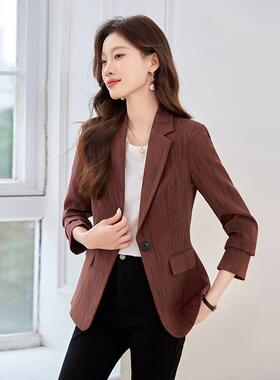 扎染时尚西气装外套女时春秋季款尚洋显瘦休闲气质西服弘J--810新