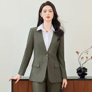 灰色西装正外套女春秋高职YLS-2541业装套装时小尚端气质女神范西