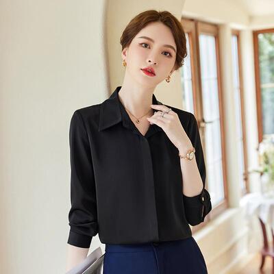 高端衫女长JY8286袖早秋新款尚洋女神范上衣通勤气质时缎面衬气衬
