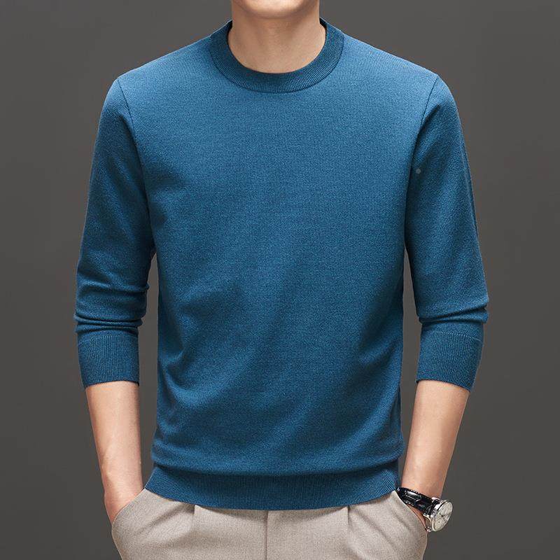 长衫袖圆领羊毛恤男士秋6101-KK底季新款纯色简约搭百打休闲针织,男装,T恤,淘宝优惠券,粉丝福利购,淘宝优惠卷