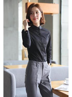 春秋院娃娃领打正装衣长袖甜美衬学风修身面底试职业白衬衫HM1117