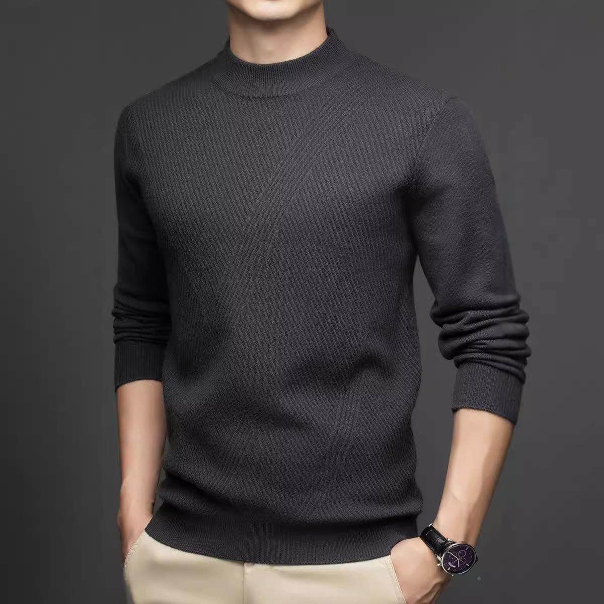 冬装厚衣款中年男士羊绒衫套头圆领时尚暖条纹24110-KK加毛保羊毛,男装,羊绒套衫,淘宝优惠券,粉丝福利购,淘宝优惠卷