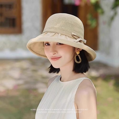 夏季户外出游遮脸防晒帽