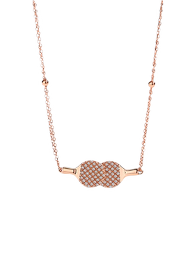 陈梦同款乒乓球拍项链纯银镀金款