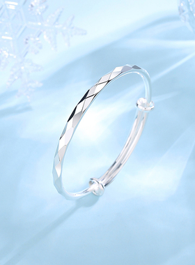 【假一赔四】9999足银菱面手镯女