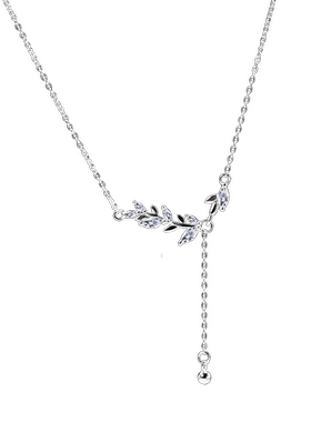 宝茉S925纯银麦穗流苏女时尚项链