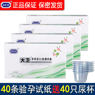 正品大卫早早孕试纸女检查怀孕测试卡40只装高精准度验孕棒男期盒