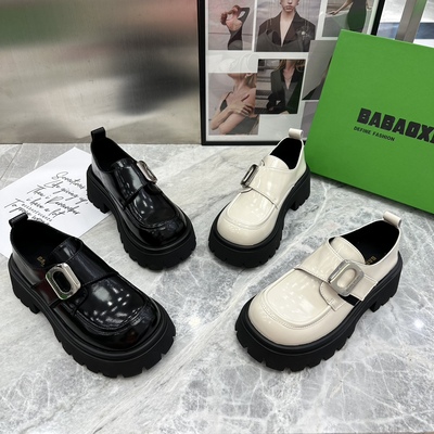 巴宝秀正品百搭休闲乐福鞋