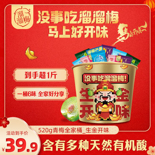 溜溜梅生金开味青梅全家桶零食年货礼包正宗话梅雪梅西梅分享送礼