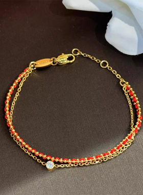 红绳手链女双层本命年转运