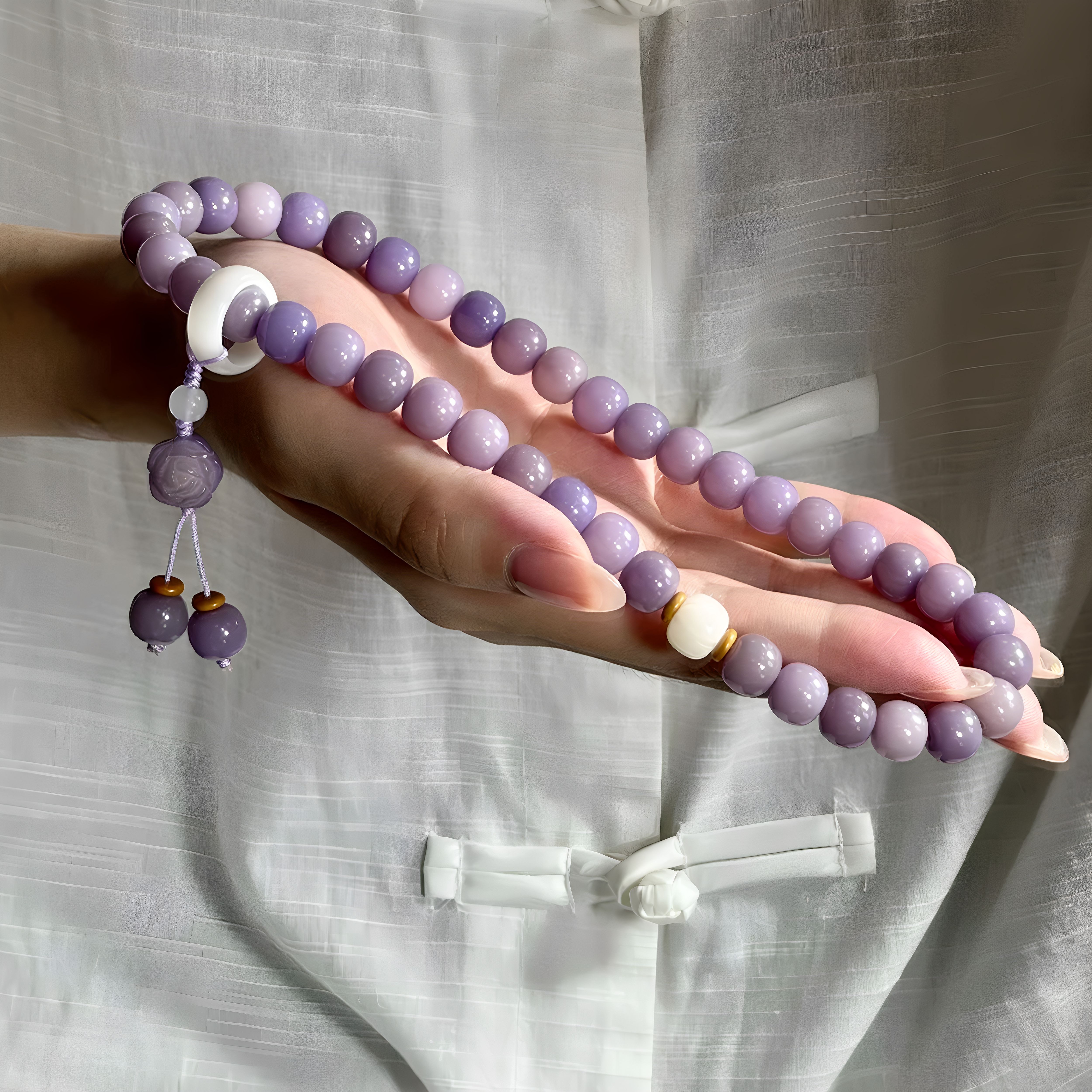 紫色国风菩提手串菩提子