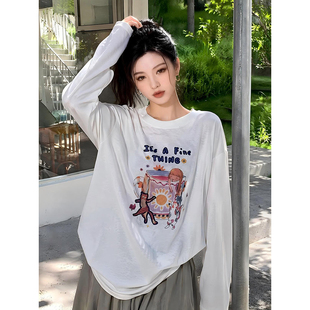 K2 ONLINESTORE韩系经典宽松廓形印花防嗮罩衫女白色薄款休闲上衣