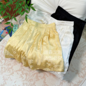夏季 腰围64 薄款 716 国风清凉提花100%桑蚕丝短裤 纯色 裤 长50