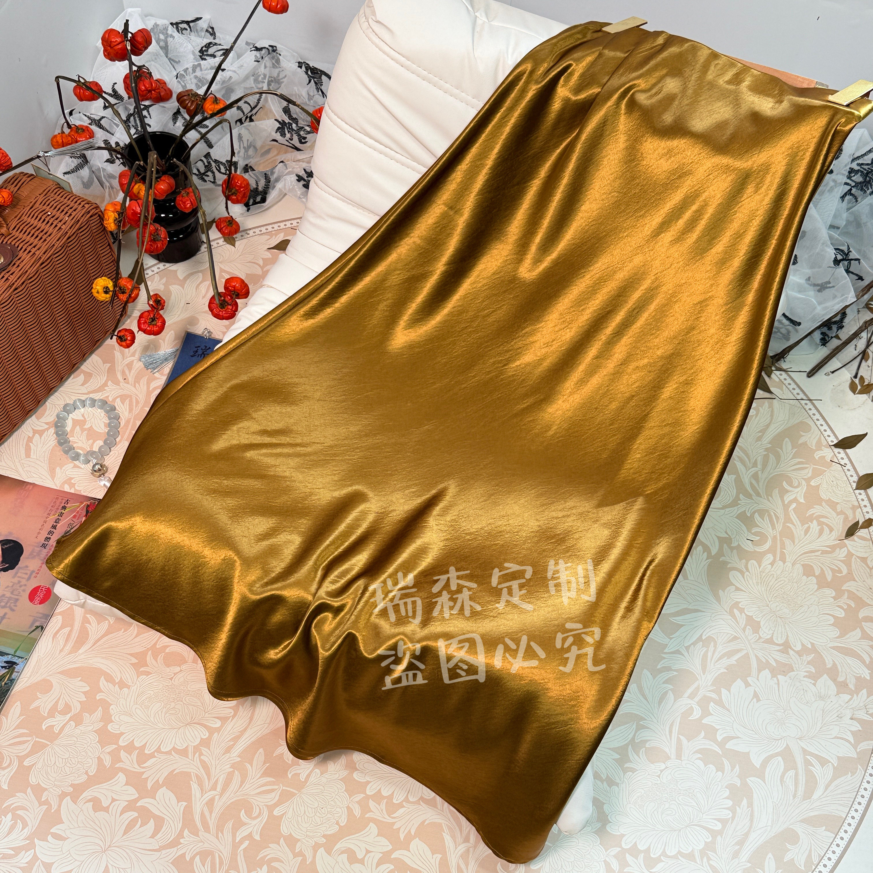 739 重锻松紧腰纯色鱼尾半身群百搭精致-腰围68-裙长90