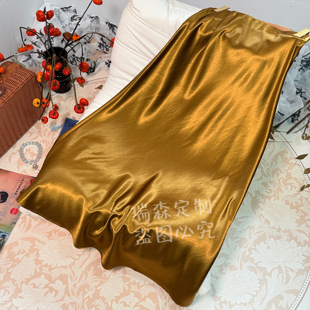 裙长90 腰围68 739 重锻松紧腰纯色鱼尾半身群百搭精致