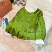 胸围108 1078 秋冬国风喜上枝头圆领外套上衣 衣长57