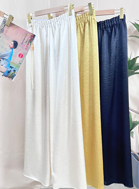 631 高级感纯色直筒裤新中式裤子女薄款-腰围33-裤长100cm