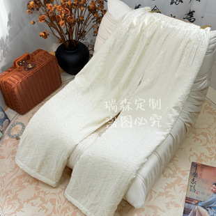 裤 624 腰围66 国风纯色松紧腰提花小脚棉裤 长97 秋冬加厚夹棉中式