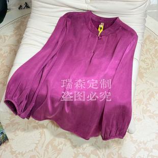 胸围100 T恤上衣 衣长56 国风立领百搭纯色衬衫 941