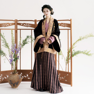 飞机袖 芷蘅间 织金貉袖 宋制汉服女日常通勤2025新款 盘龙破裙 司辰