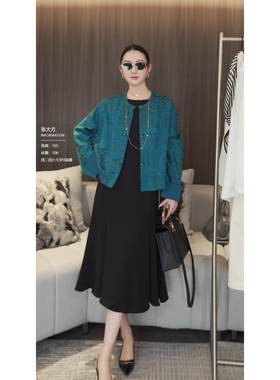 【DaFangLady张大方】慵懒风克莱因蓝菱格纹针织开衫X091Y