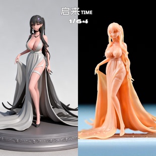 微缩小人偶碧蓝航线大凤女神雕像手办模型神女高开叉白色礼服白模