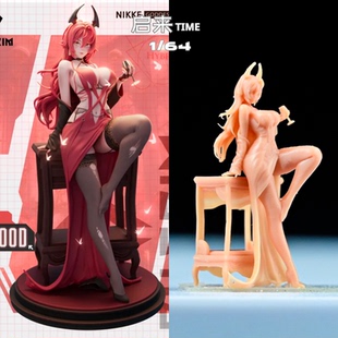 微缩白模胜利女神妮姬小红帽黑丝比基尼美女双服饰1/64比例小人偶