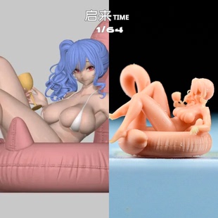 微缩小人偶碧蓝航线圣路易斯泳装手办动漫美少女人物1/64比例白模