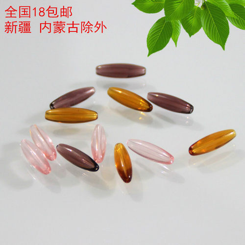 6*22mm水晶橄榄珠 散珠 珠帘串珠 门帘饰品 DIY配件玻璃材料