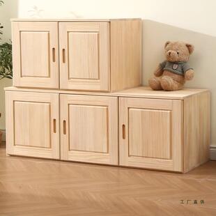 定 制实木原木衣柜配套顶柜松木简易卧室收纳柜储物柜2门3门顶箱