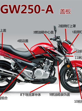 适GW250 -A 导流罩 前照灯外壳边盖尾盖侧盖燃油箱装饰盖前挡泥板