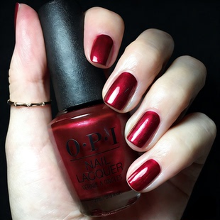 OPI指甲油H08珠光红I really not waitress秋冬美甲免烤圣诞